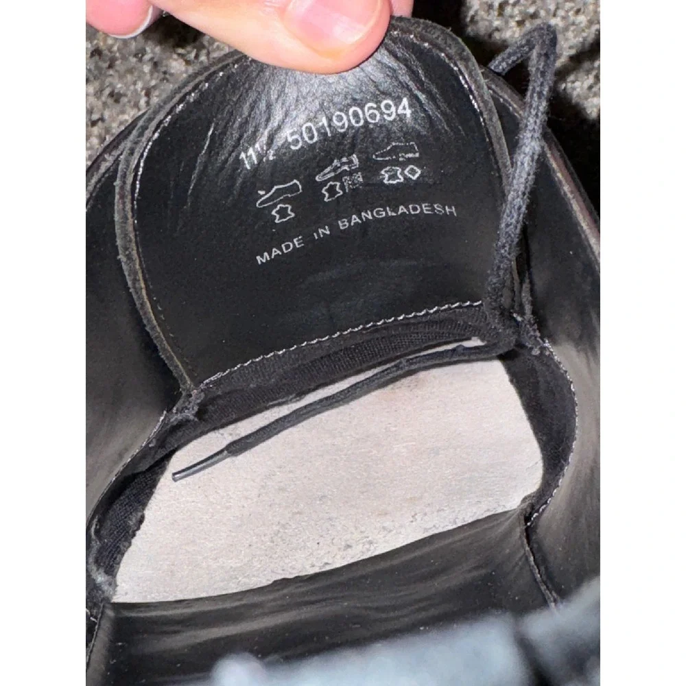 Hugo Boss Black Leather Sz 11.5 Mens‎ Oxford Dress Shoes